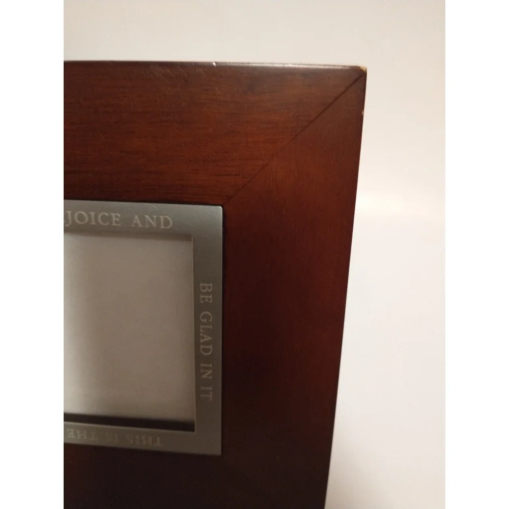 Vintage Zondervan Psalm 118:24 Religious Wood Picture Frame Silver Inset 8x8